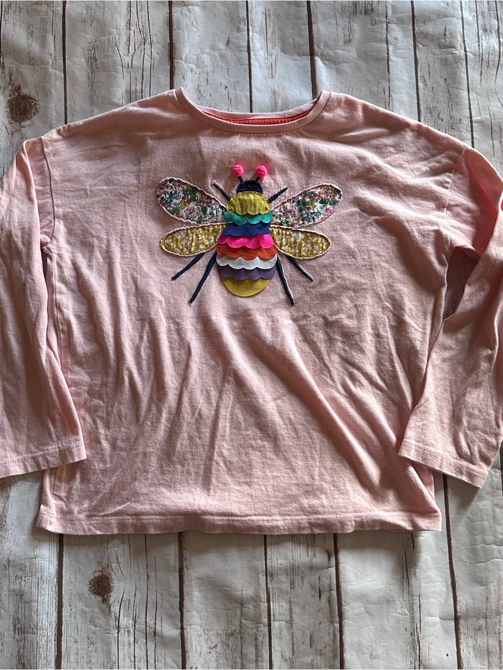 Mini Boden pink bee shirt vguc 8/9